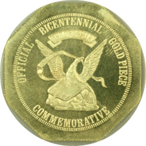 オンリーワングレード オーギュスト・ハンバート 高騰50ドル 発行記念 金メダル アメリカ独立宣言記念 1976年 アメリカ 八角形 MS67 ANACS