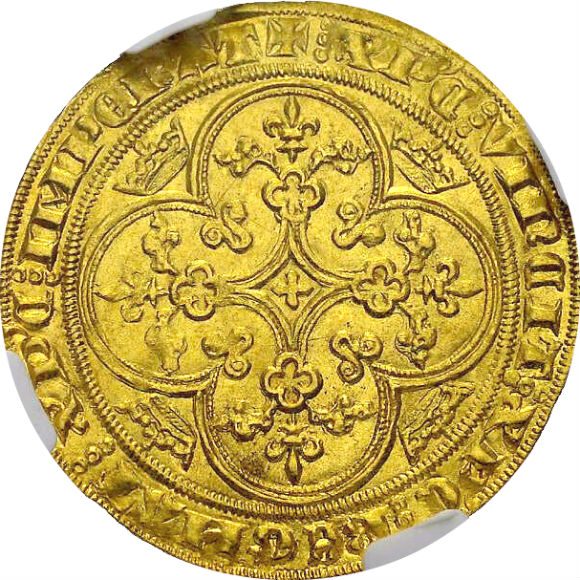 (特典あり)トップグレード(同列) シェイズ金貨 フランス フィリップ６世 ヴァロワ朝 全シェイズ金貨でトップ 1346年 MS65 NGC