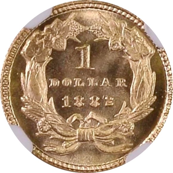サードグレード(同列) １ドル金貨 アメリカ インディアンプリンセス(ラージヘッド) タイプ３(後期) 1882年 MS68 NGC